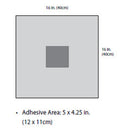 POLY U-DRAPE,BLUE, 6" X 21" SPLIT WITH ADHESIVE, 60" X 60", STERILE, 28/CS, SOLD AS CASE CARDINAL 261