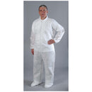 COVERALLS, X-LARGE, WHITE, ELASTIC WRIST, ANKLE & BACK, 25/CS, SOLD AS CASE ALPHA 8
