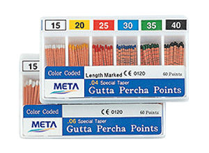 Gutta Percha Points Taper .06 #15/40 60/pk. - Meta