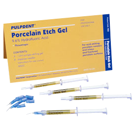 Porcelain Etch Gel 1.2ml. Syringe + 8 Tips 4/bx. - Pulpdent