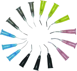 PreBent Dispensing Tips Yellow 20ga. 100/pk. - MARK3*