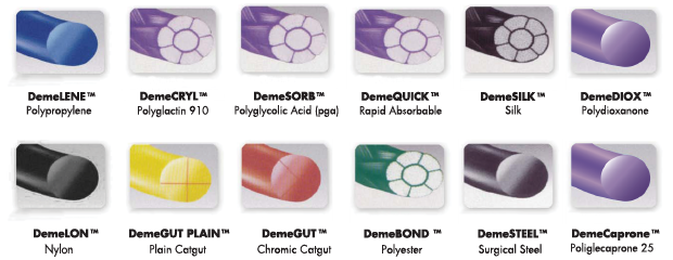 Polyglycolic Acid (PGA) 4-0 3/8 18" 19mm (FS2)  Reverse Cutting Sutures 12/bx. Violet - DemeTech