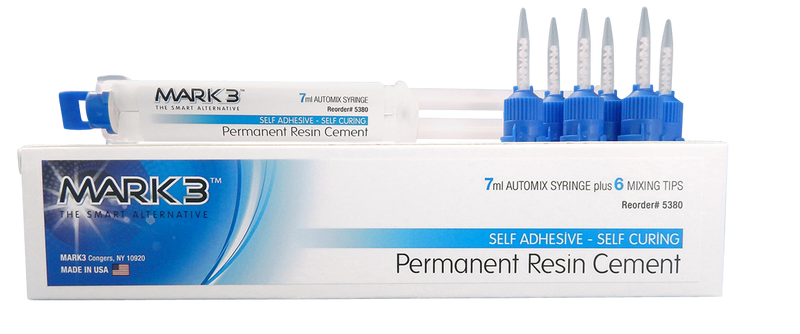 Permanent Resin Cement Natural Shade Self Adhesive 7ml. Automix Syringe + Mixing Tips - MARK3