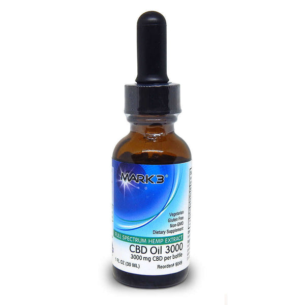 MARK3 CBD Oil Full Spectrum Natural Flavor 3,000mg. 1oz.