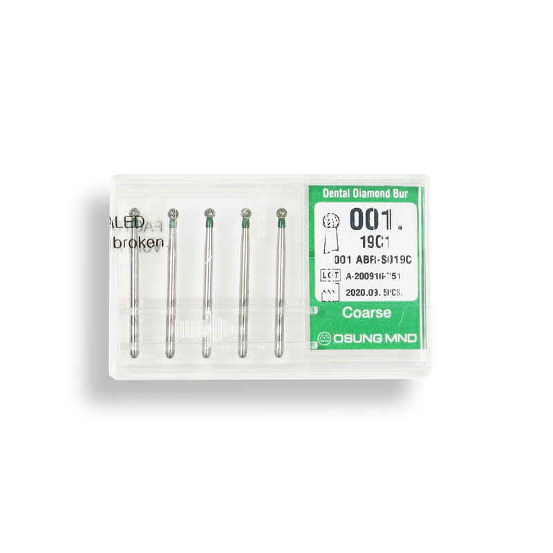 Spherical 1.9 mm Dia. Coarse Grit Diamond Bur 5 per pack. 001.19C1