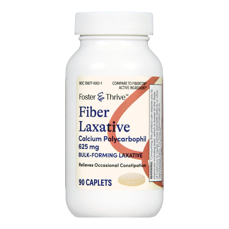 FOSTER & THRIVE™ FIBER LAXATIVE CALCIUM POLYCARBOPHIL 625 MG CAPLETS, SOLD AS 1/BOTTLE MCKESSON 70677108301