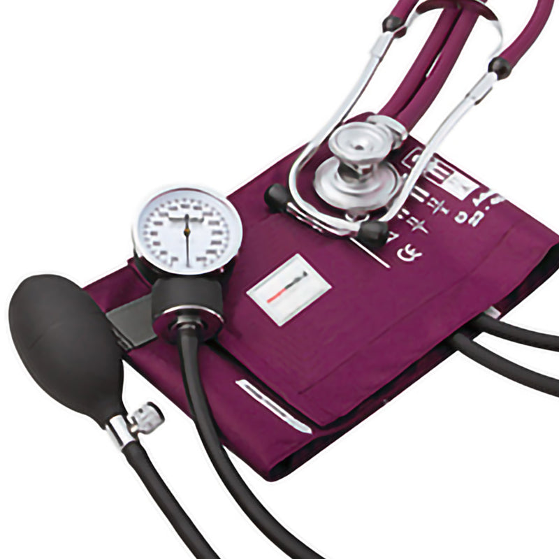 MCKESSON PREMIUM REUSABLE POCKET ANEROID AND STETHOSCOPE COMBO SET, MAGENTA, SOLD AS 12/CASE MCKESSON 768-641-11AMMM