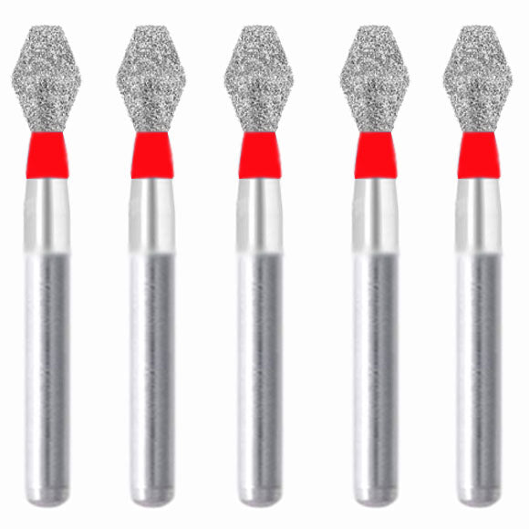 Double Conical, Symmetrical, Short 3.5 mm Dia. Fine Grit Diamond Bur 5 per pack. 037.35F1