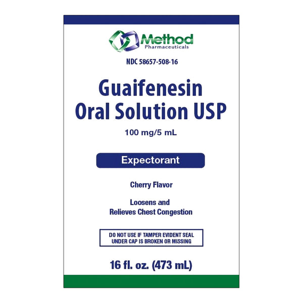 METHOD PHARMACEUTICALS GUAIFENESIN LIQUID, 16-OUNCE BOTTLE, SOLD AS 1/EACH METHOD 58657050816