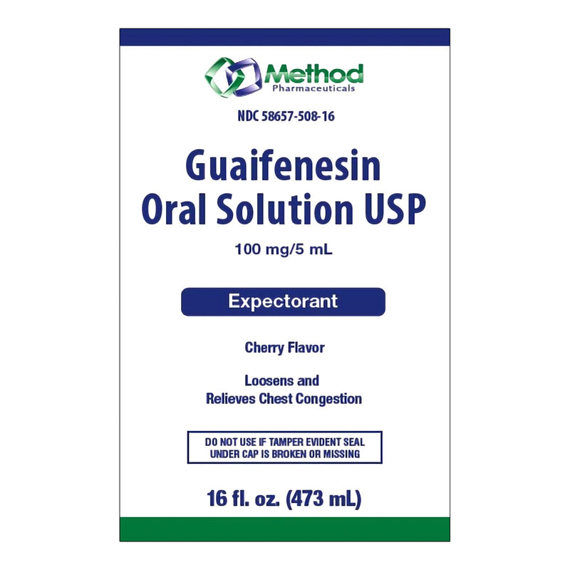 METHOD PHARMACEUTICALS GUAIFENESIN LIQUID, 16-OUNCE BOTTLE, SOLD AS 1/EACH METHOD 58657050816
