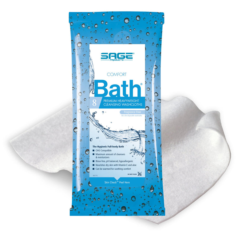 COMFORT BATH® UNSCENTED CLEANSING WASHCLOTHS, SOLD AS 44/CASE SAGE 7903