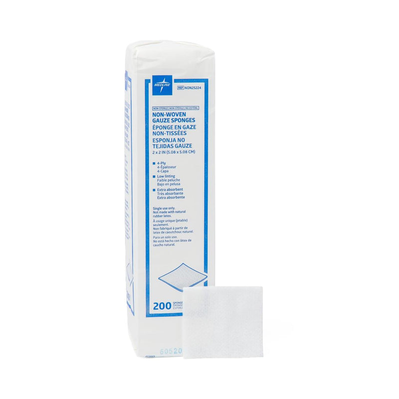 AVANT GAUZE® NONWOVEN SPONGE, 2 X 2 INCH, 4-PLY, SOLD AS 8000/CASE MEDLINE NON25224