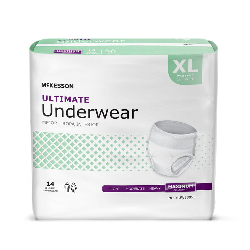 MCKESSON ULTIMATE HEAVY ABSORBENCY INCONTINENCE UNDERWEAR, EXTRA LARGE, SOLD AS 56/CASE MCKESSON UW33853