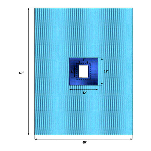 WELMED STERILE FENESTRATED DRAPE, 40 X 62 INCH, SOLD AS 60/CASE WELMED 1222-2112