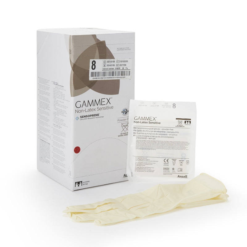 GAMMEX® NON-LATEX SENSITIVE POLYCHLOROPRENE SURGICAL GLOVE, SIZE 8, CREAM, SOLD AS 200/CASE ANSELL 20277280