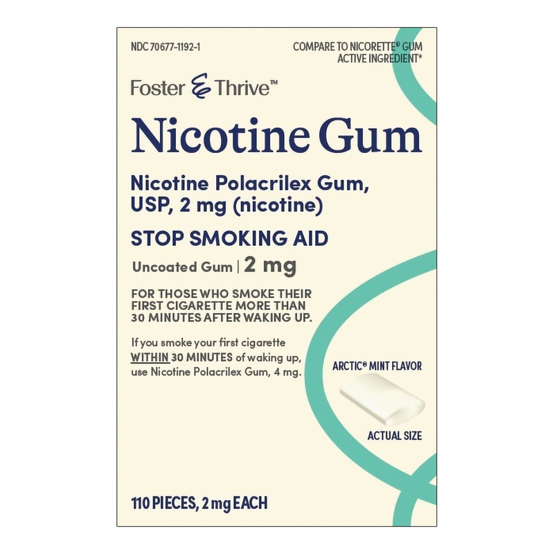 FOSTER & THRIVE™ NICOTINE POLACRILEX 2 MG (NICOTINE) GUM, ARCTIC MINT FLAVOR, SOLD AS 1/PACK MCKESSON 70677119201