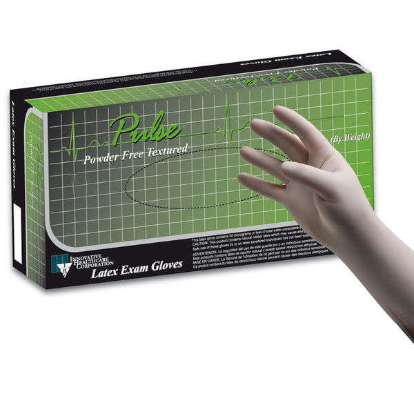 PULSE® 151 SERIES LATEX EXAM GLOVE, MEDIUM, WHITE, SOLD AS 1000/CASE INNOVATIVE 151200