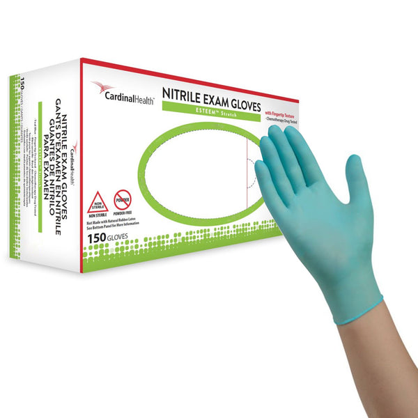 ESTEEM™ STRETCH EXAM GLOVE, SMALL, TEAL, SOLD AS 1500/CASE CARDINAL 8855NSB