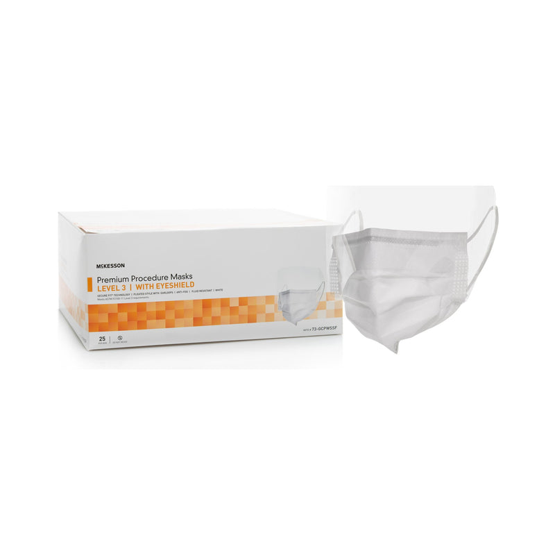 MCKESSON PROCEDURE MASKS WITH EYESHIELDS, SOLD AS 25/BOX MCKESSON 73-GCPWSSF
