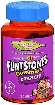 FLINTSTONES COMPLETE CHILDREN'S MULTIVITAMIN SUPPLEMENT GUMMIES, SOLD AS 1/BOTTLE BAYER 01650055434