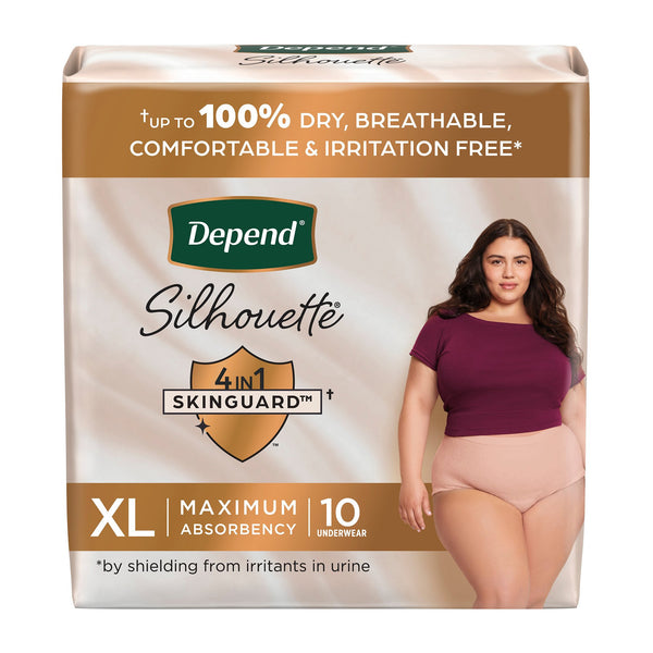 DEPEND® SILHOUETTE® MAXIMUM ABSORBENCY UNDERWEAR, EXTRA LARGE, SOLD AS 10/PACK KIMBERLY 55425