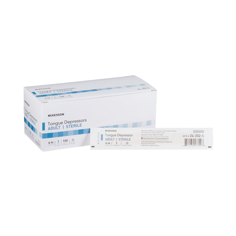 MCKESSON TONGUE DEPRESSORS , SENIOR, WIDE BLADE, NONSTERILE, SOLD AS 10/CASE MCKESSON 24-202-S