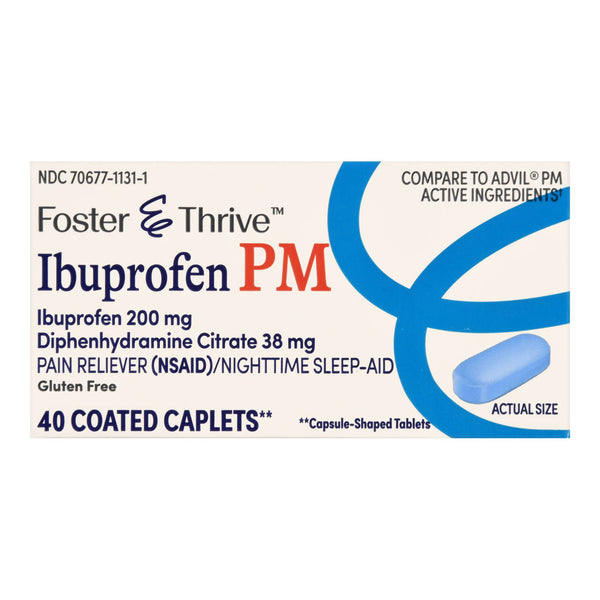 FOSTER & THRIVE™ IBUPROFEN PM COATED CAPLETS, SOLD AS 1/BOTTLE MCKESSON 70677113101