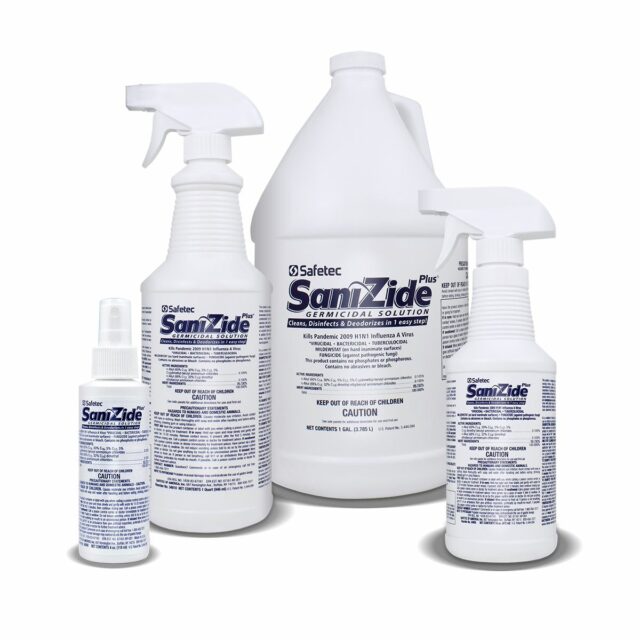SAFETEC SANIZIDE PLUS® SURFACE DISINFECTANT SPRAY. SPRAY SANIZIDE PLUS 4OZ24/CS, CASE