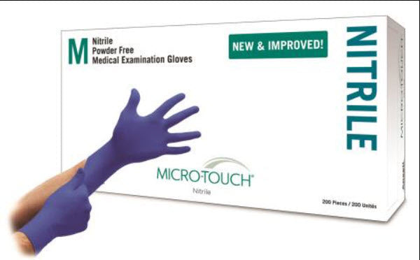 Ansell Micro-Touch Nitrile Glove Glove Nitrile Md Pf Lf St200Pr/Cs -100817