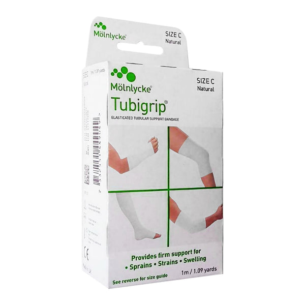 TUBIGRIP® PULL ON ELASTIC TUBULAR SUPPORT BANDAGE, 1 METER, SIZE C, SOLD AS 12/BOX MOLNLYCKE 1521