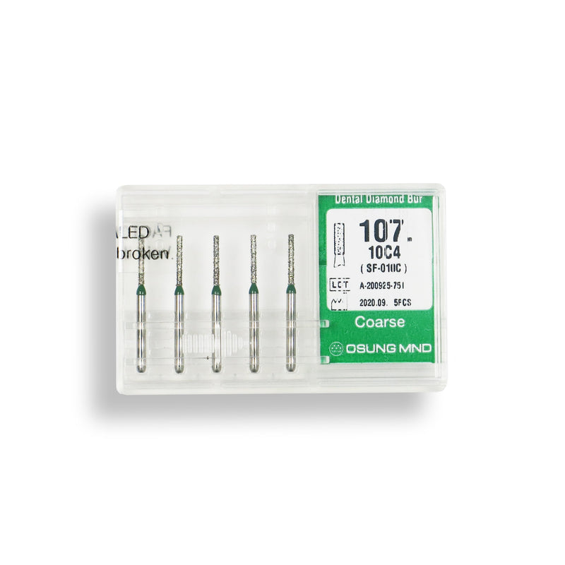 Cylindrical 1 mm Dia. Coarse Grit Diamond Bur 5 per pack. 107.10C4