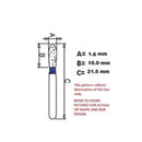 Diamond Burs, Taper Round Shape, Standard Grit Multi-Use 199Tr-25 - Osung USA