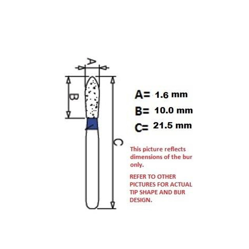 Diamond Burs, Taper Round Shape, Standard Grit Multi-Use 199Tr-25 - Osung USA