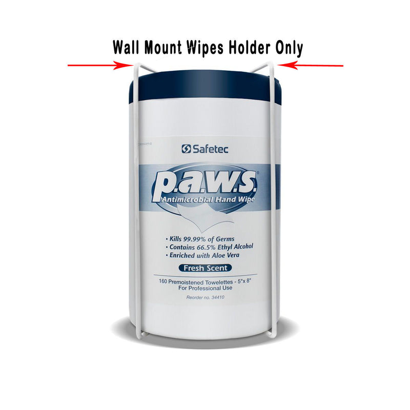 SAFETEC P.A.W.S.® ANTIMICROBRIAL HAND WIPES. BRACKET WALL MOUNT FOR160 COUNT, EACH