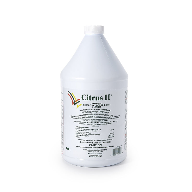 CITRUS II® HOSPIRAL GERMICIDAL DEODORIZING CLEANER, 1 GAL. JUG, SOLD AS 1/GALLON BEAUMONT 633712928