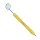 Dental Mirror, Softgrip Handle, Simple Stem, Yellow, 5/pack - Osung USA