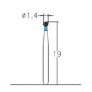 Spherical 1.4 mm Dia. Medium Grit Diamond Bur 5 per pack. 001.14M1