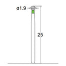 Spherical 1.9 mm Dia. Coarse Grit Diamond Bur 5 per pack. 001.19C1 - Osung USA