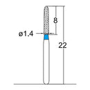 Torpedo, Cylindrical 1.4 mm Dia. Medium Grit Diamond Bur 5 per pack. 284.14M1 - Osung USA