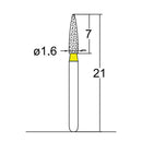 Cylindrical, Ogival End 1.6 mm Dia. Extra Fine Grit Diamond Bur 5 per pack. 245.16EF1