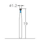 Spherical 1.2 mm Dia. Medium Grit Diamond Bur 5 per pack. 001.12M1 - Osung USA