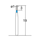 Pear 1 mm Dia. Medium Grit Diamond Bur 5 per pack. 237.10M2