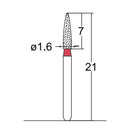Cylindrical, Ogival End 1.6 mm Dia. Fine Grit Diamond Bur 5 per pack. 245.16F1