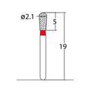 Pear 2.1 mm Dia. Fine Grit Diamond Bur 5 per pack. 237.21F1