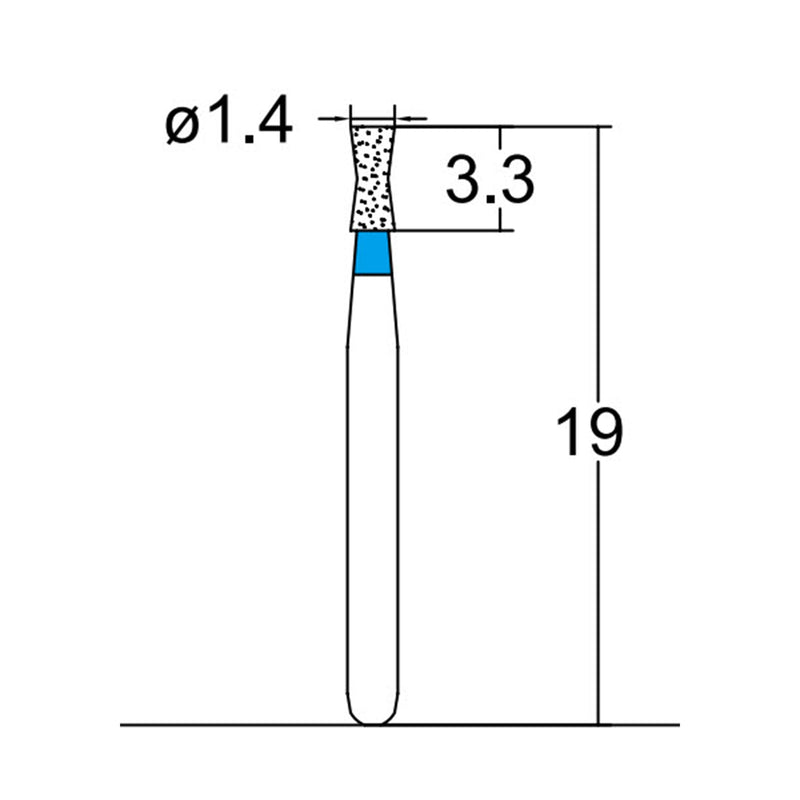 Diabolo 1.4 mm Dia. Medium Grit Diamond Bur 5 per pack. 032.14M1