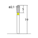 Pear 2.1 mm Dia. Extra Fine Grit Diamond Bur 5 per pack. 237.21EF1