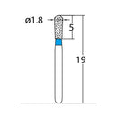 Pear 1.8 mm Dia. Medium Grit Diamond Bur 5 per pack. 237.18M1
