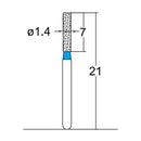 Cylindrical 1.4 mm Dia. Medium Grit Diamond Bur 5 per pack. 107.14M1