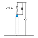 Cylindrical, Hemispherical End 1.4 mm Dia. Medium Grit Diamond Bur 5 per pack. 137.14M1