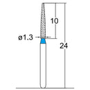Cylindrical, Ogival End 1.3 mm Dia. Medium Grit Diamond Bur 5 per pack. 245.13M1
